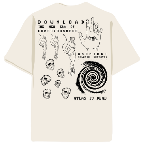 Back of tee shirt graphic. Download the new era of consciousness 